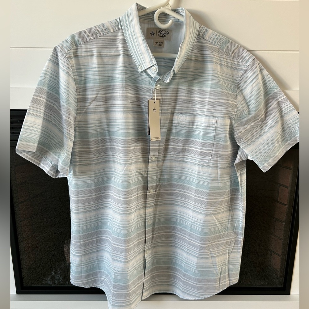 Original Penguin Men’s Button Down Striped Shirt